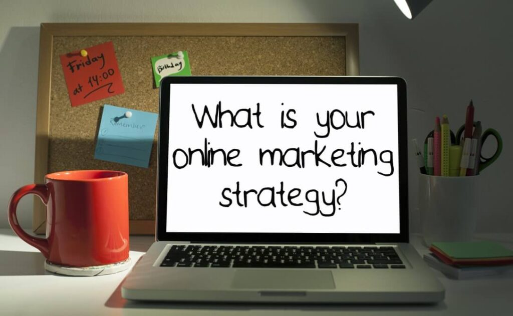 online marketing strategy on laptop