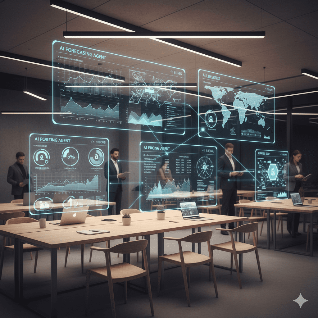 Multi-agent systems and agent orchestration frameworks coordinating collaboration agents for ecommerce operations.